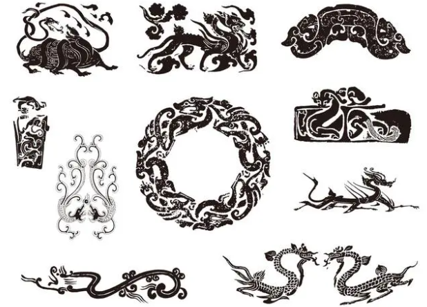 玉林龙纹和凤纹的中式图案